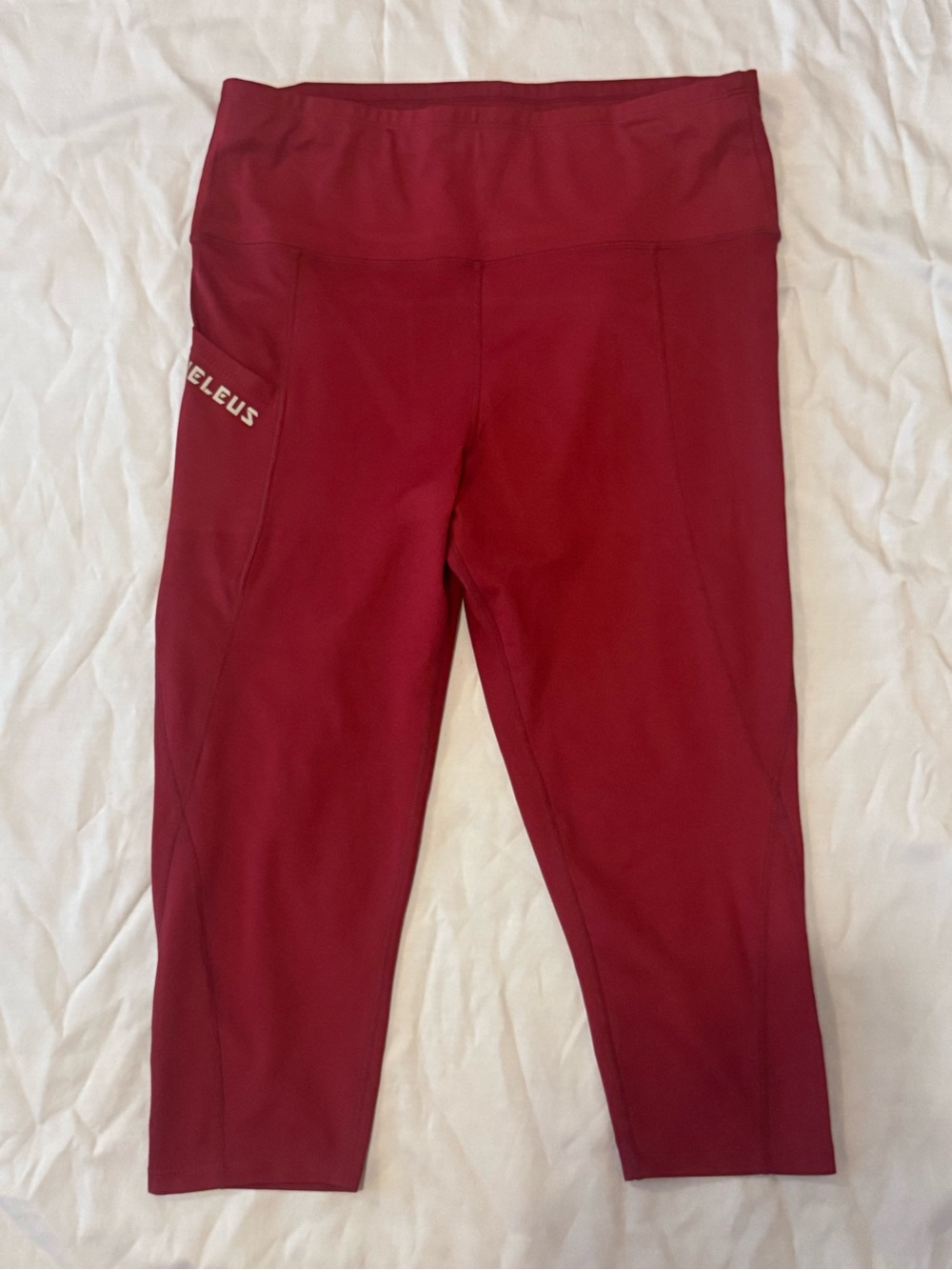Neleus Burgundy Capri Leggings Plus Size 3XL 2XL Activewear